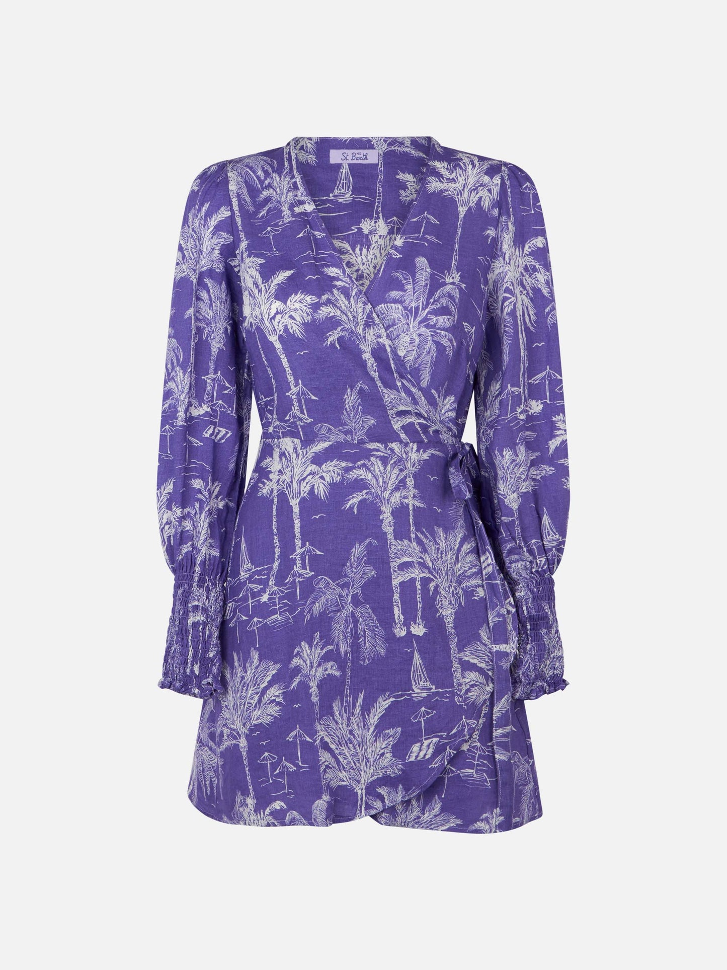 Linen short dress Brilly with toile de jouy print - MC2 Saint Barth