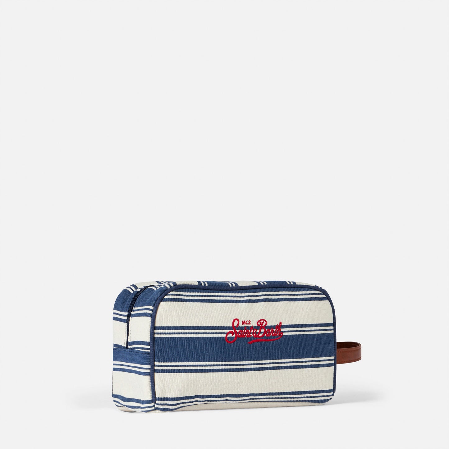 Gestreiftes Baumwoll-Canvas-Etui