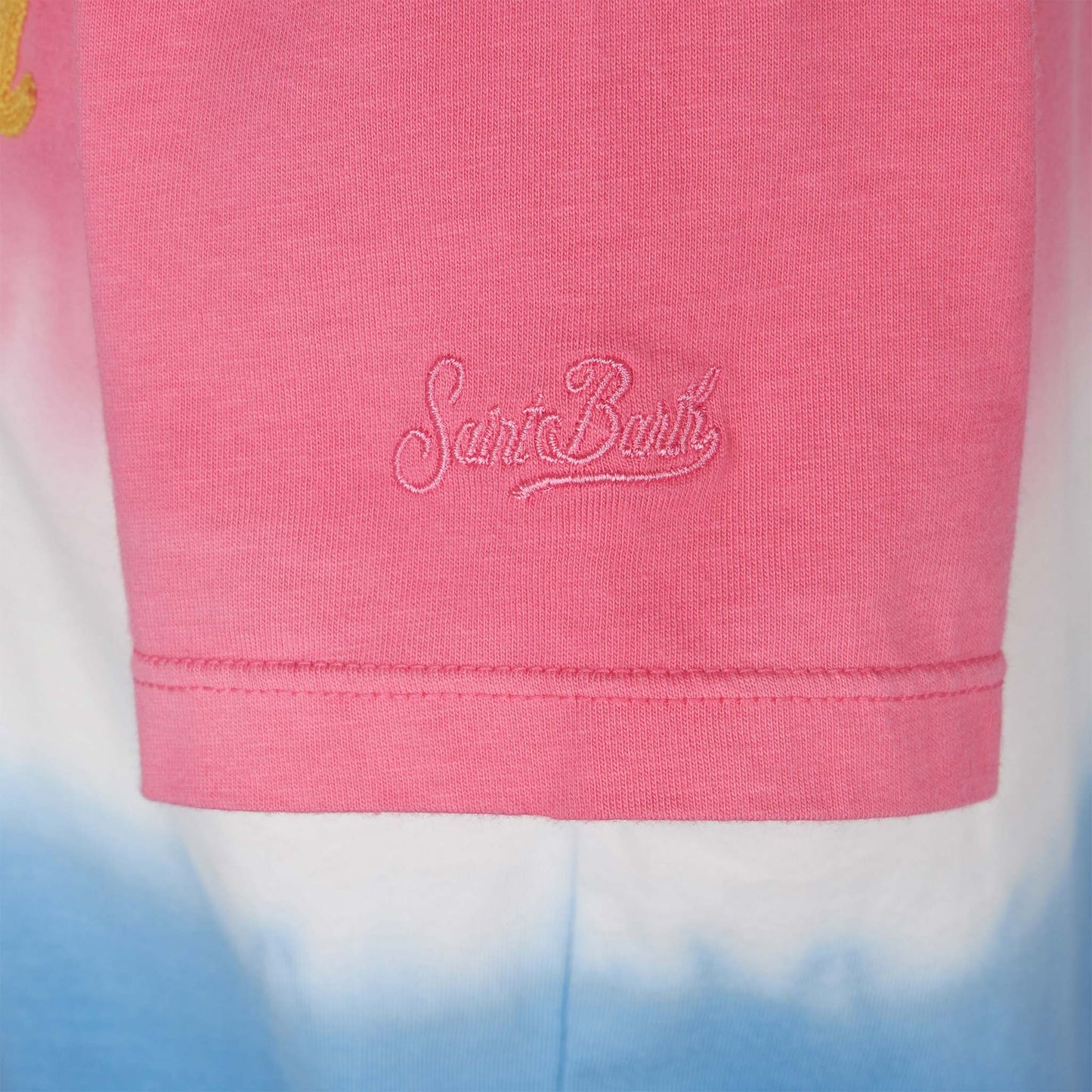 Girl tie dye t-shirt with St. Barth lettering