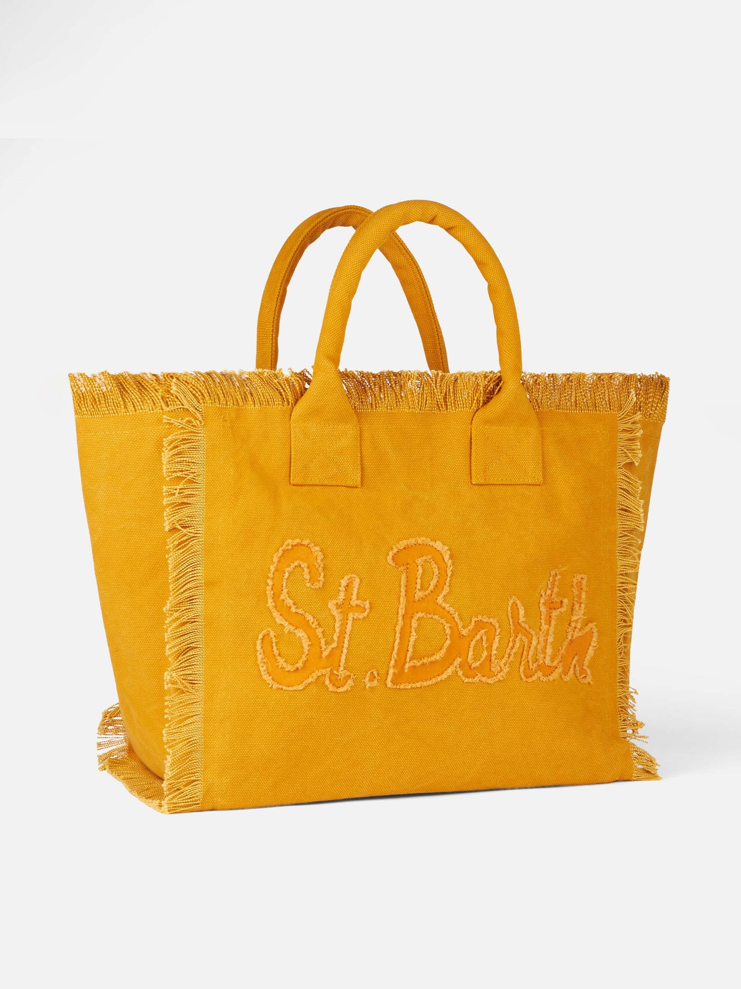 Vanity ochre canvas shoulder bag
