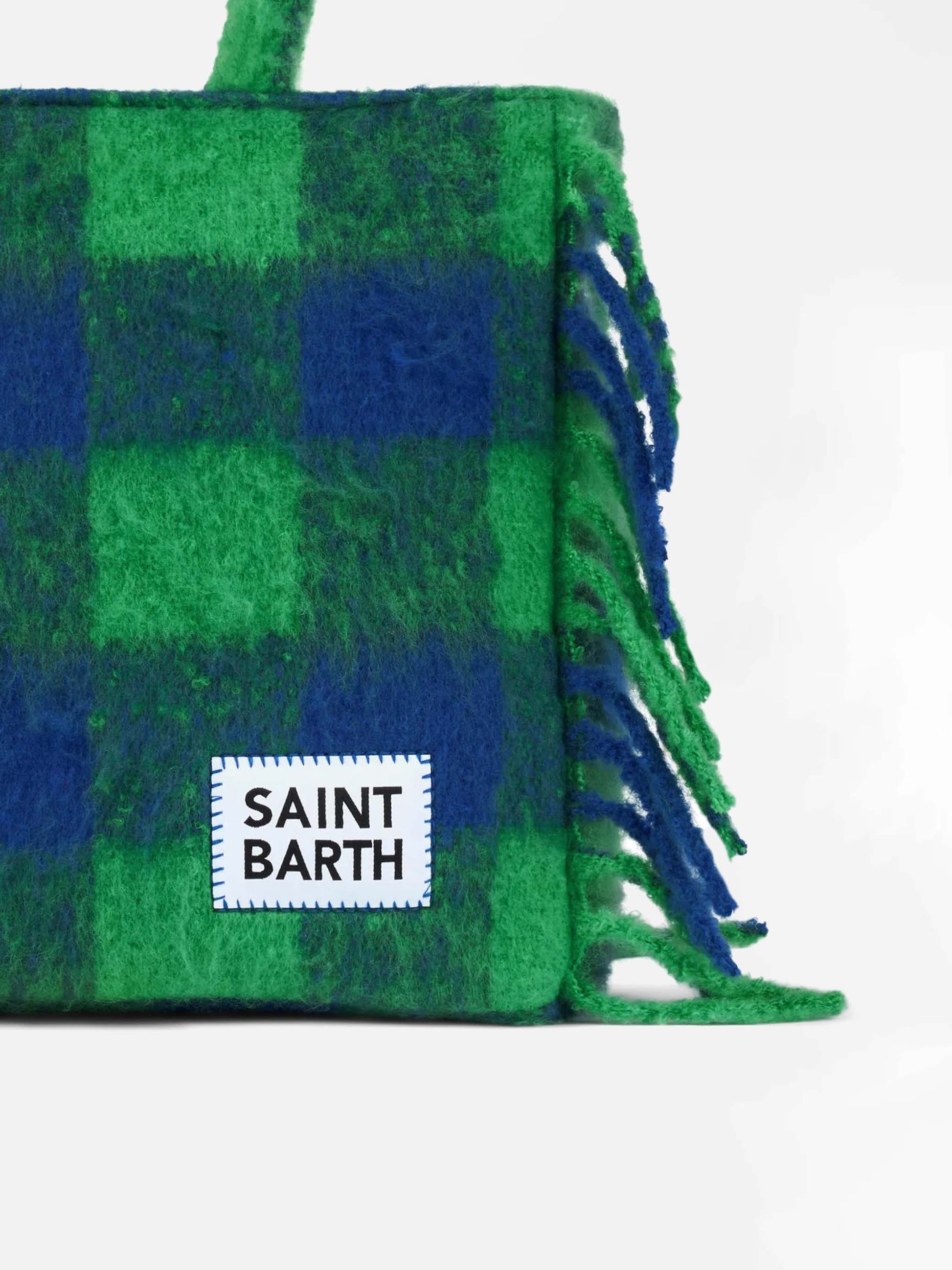 Vanity blanket shoulder bag with green and blue check - MC2 Saint Barth