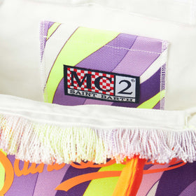 Colette multicolor cotton canvas handbag with wave print - MC2 Saint Barth