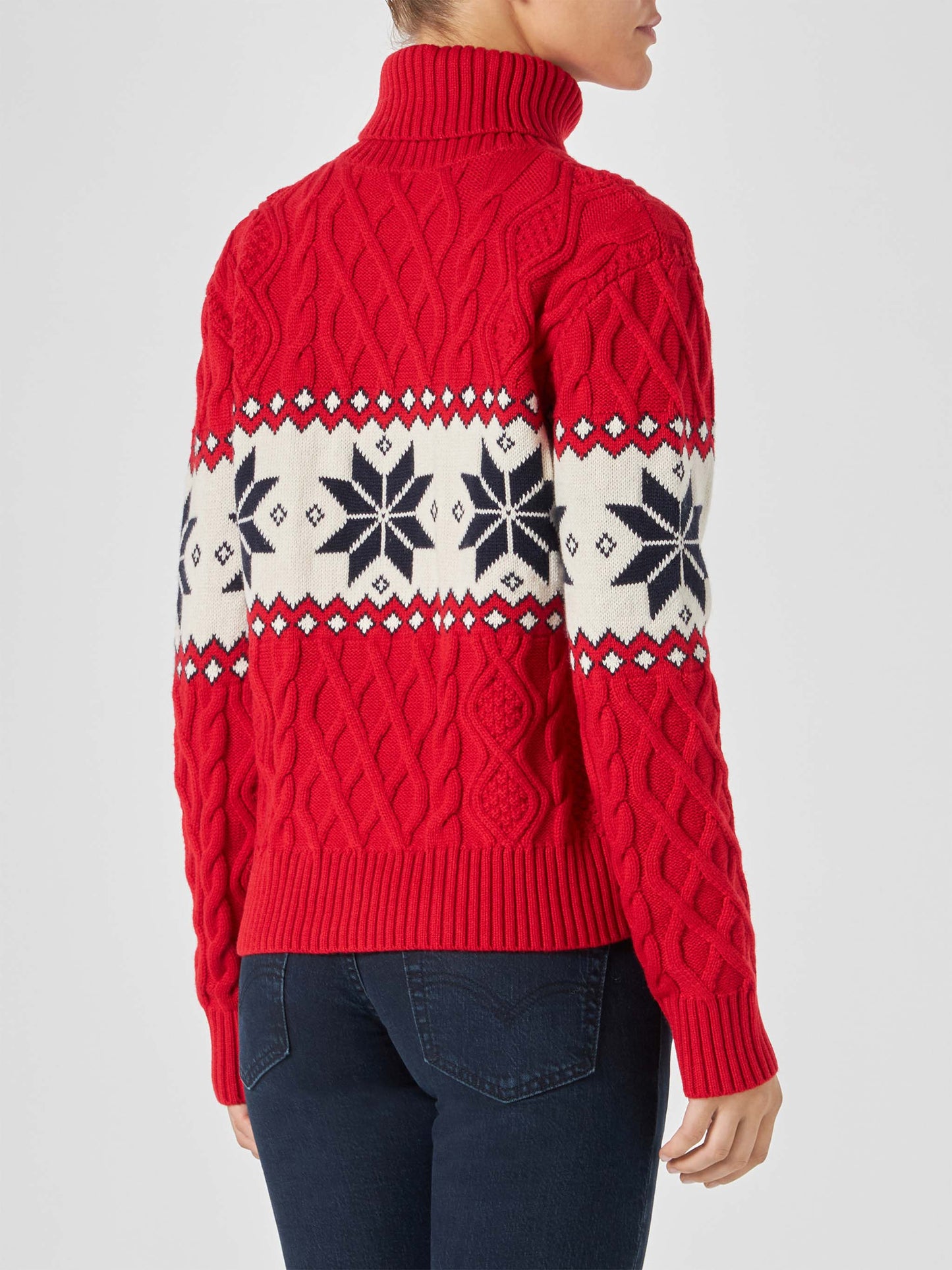 Maglione da donna mezzo dolcevita con scritta Cortina