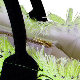 Colette cotton canvas bag with fluo yellow bandanna print - MC2 Saint Barth