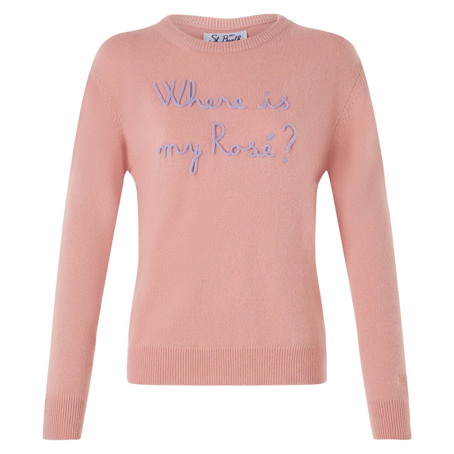 Damenpullover mit Wo ist mein Rosé? Stickerei