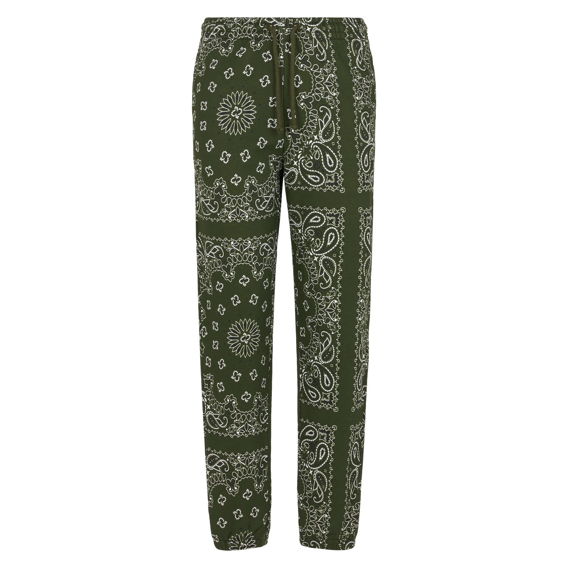 Woman fleece pants with green bandanna print - MC2 Saint Barth