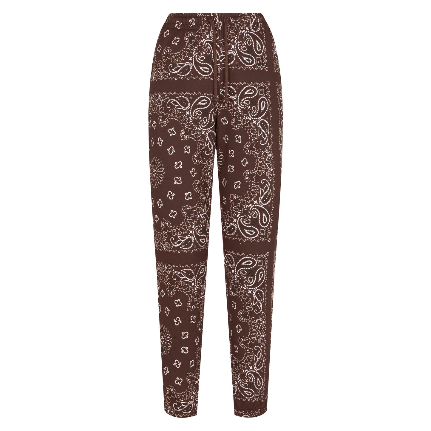 Woman fleece pants with brown bandanna print - MC2 Saint Barth