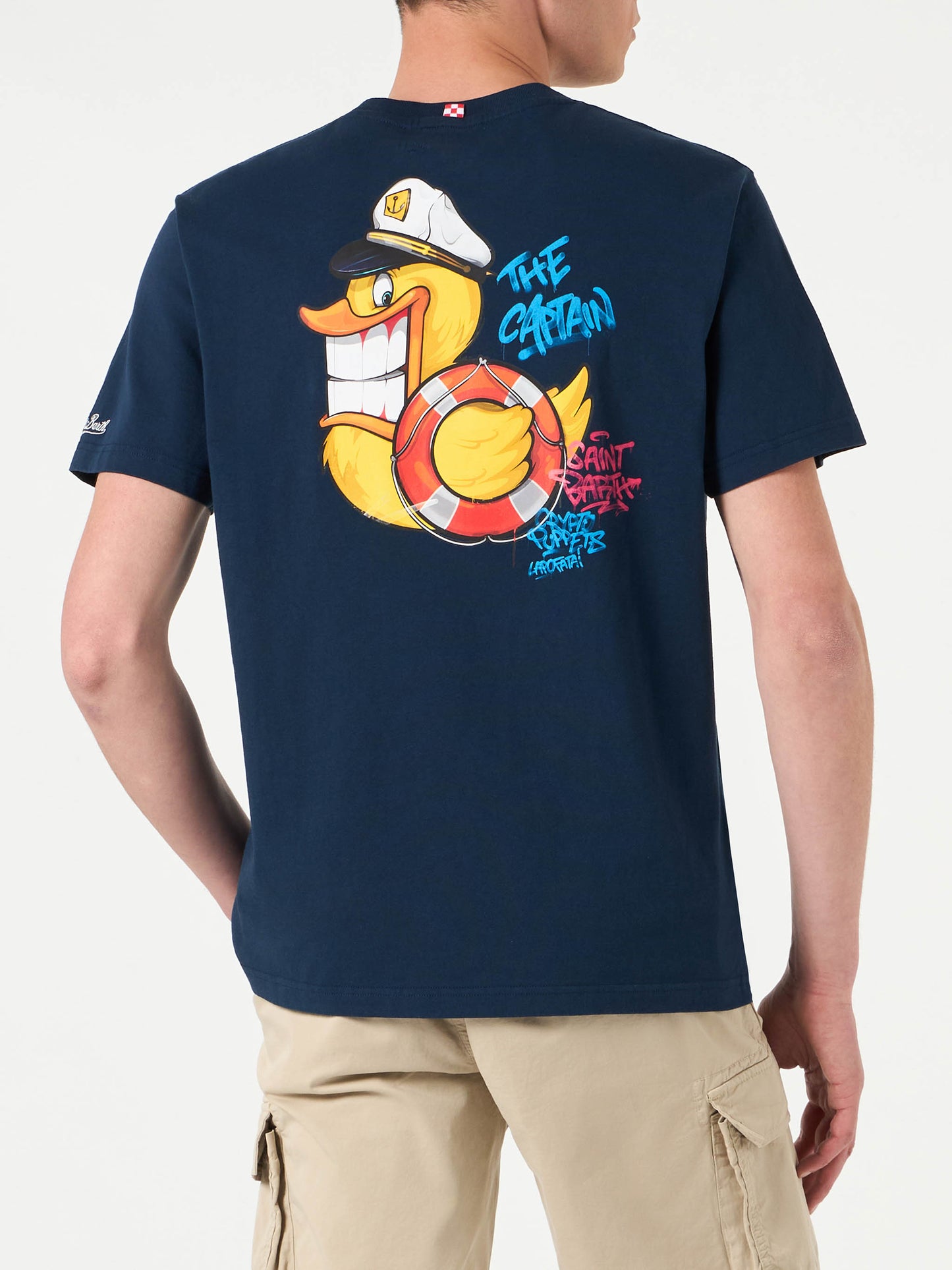 Herren-T-Shirt mit Kapitän-Enten-Aufdruck | CRYPTO PUPPETS® SONDERAUSGABE