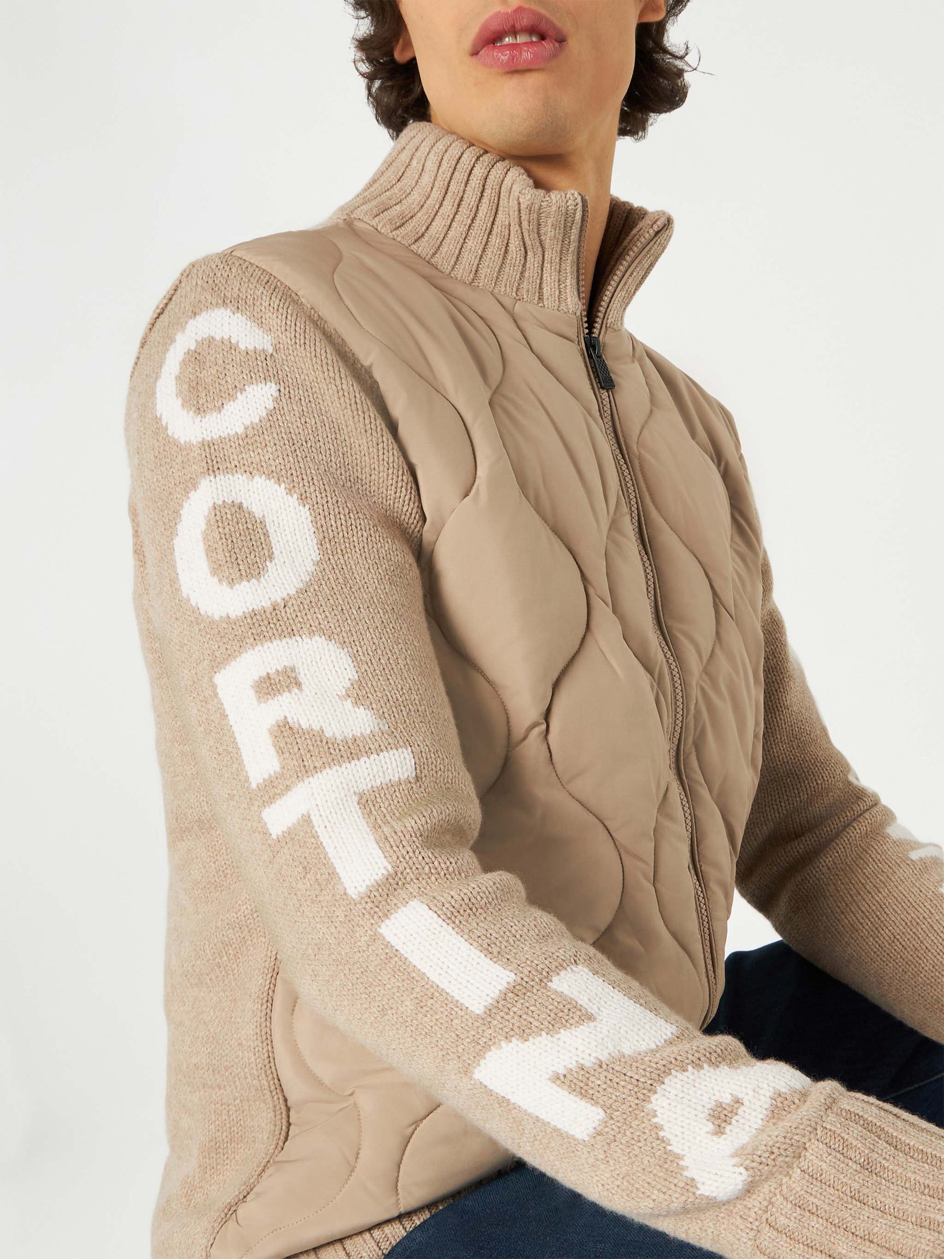 Man beige padded jacket - MC2 Saint Barth