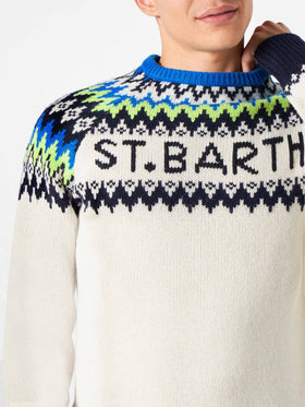 Man brushed sweater with icelandic jacquard - MC2 Saint Barth