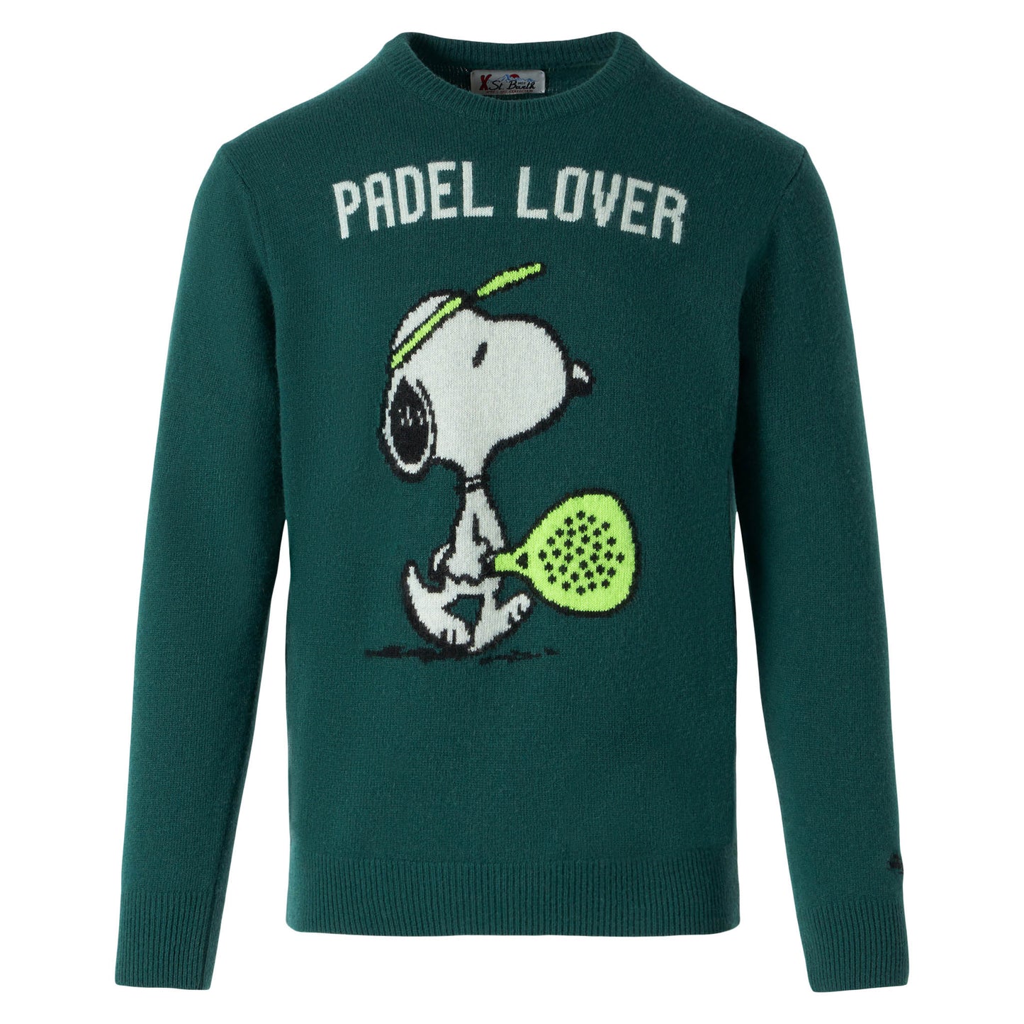 Man green sweater with Snoopy print | SNOOPY - PEANUTS™ SPECIAL EDITION - MC2 Saint Barth