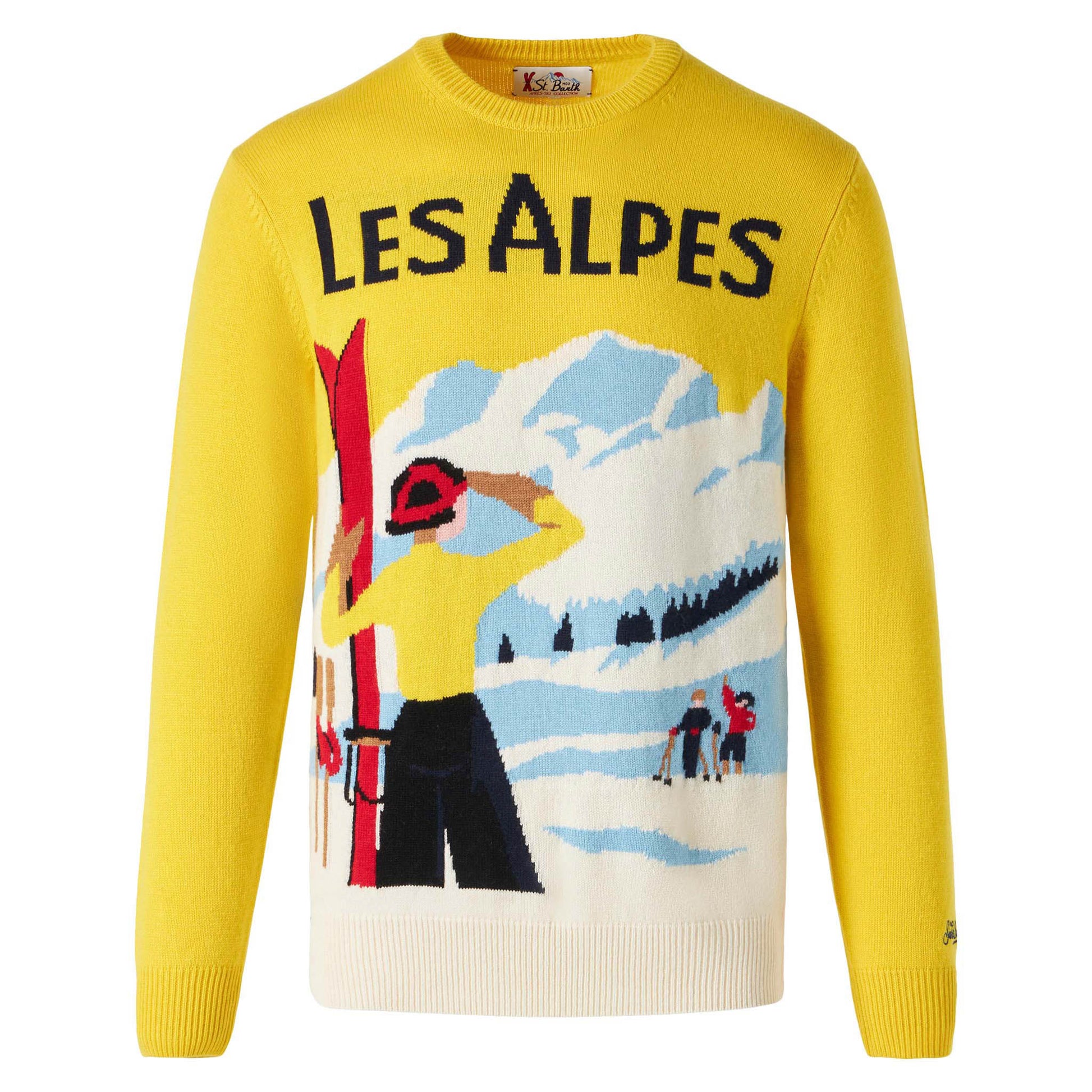 Man sweater with Les Alpes postcard - MC2 Saint Barth