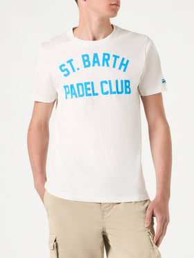 Man cotton vintage treatment t-shirt with St. Barth Padel Club print - MC2 Saint Barth