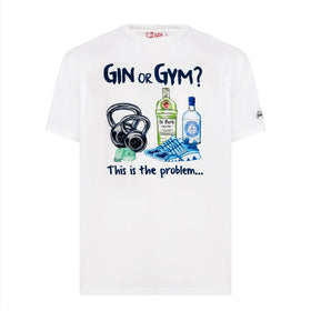 Man cotton t-shirt with Gin or Gym print