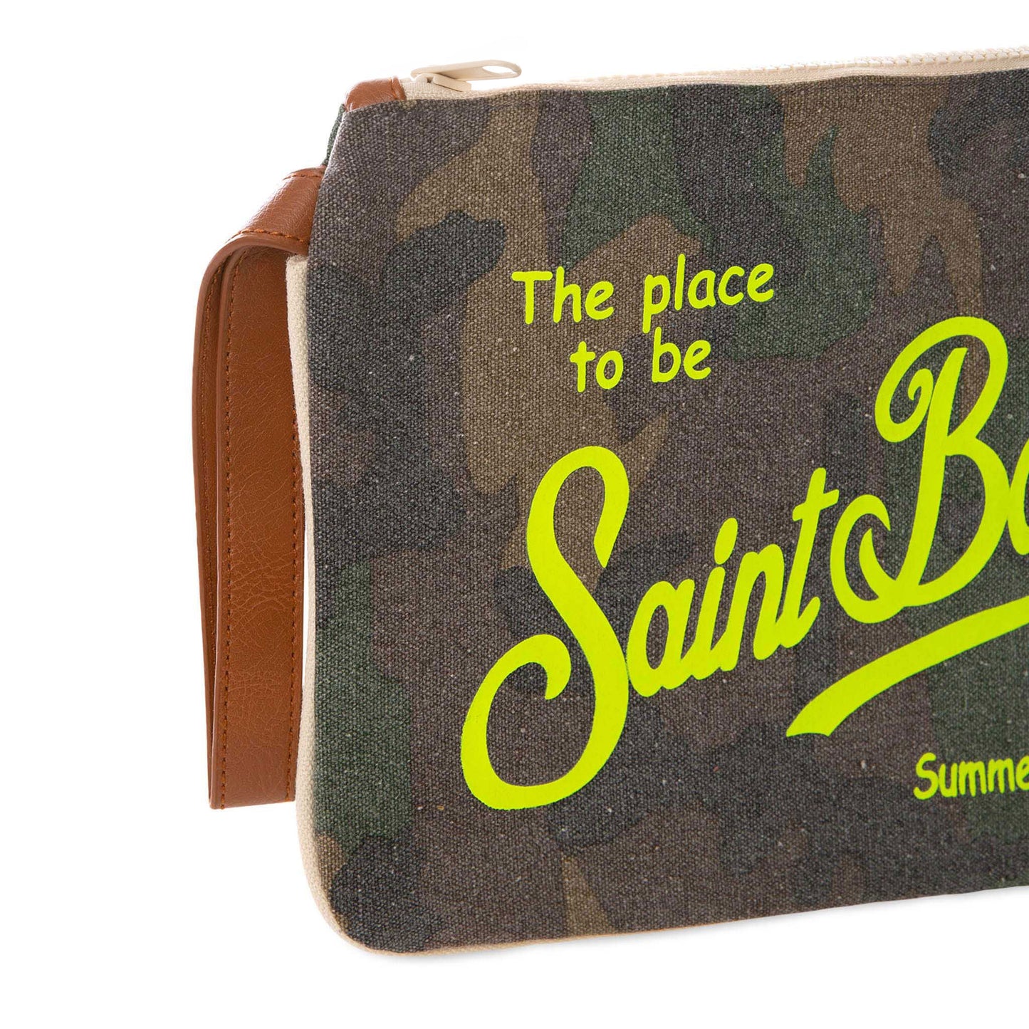 Pochette Parisienne in canvas con stampa camouflage