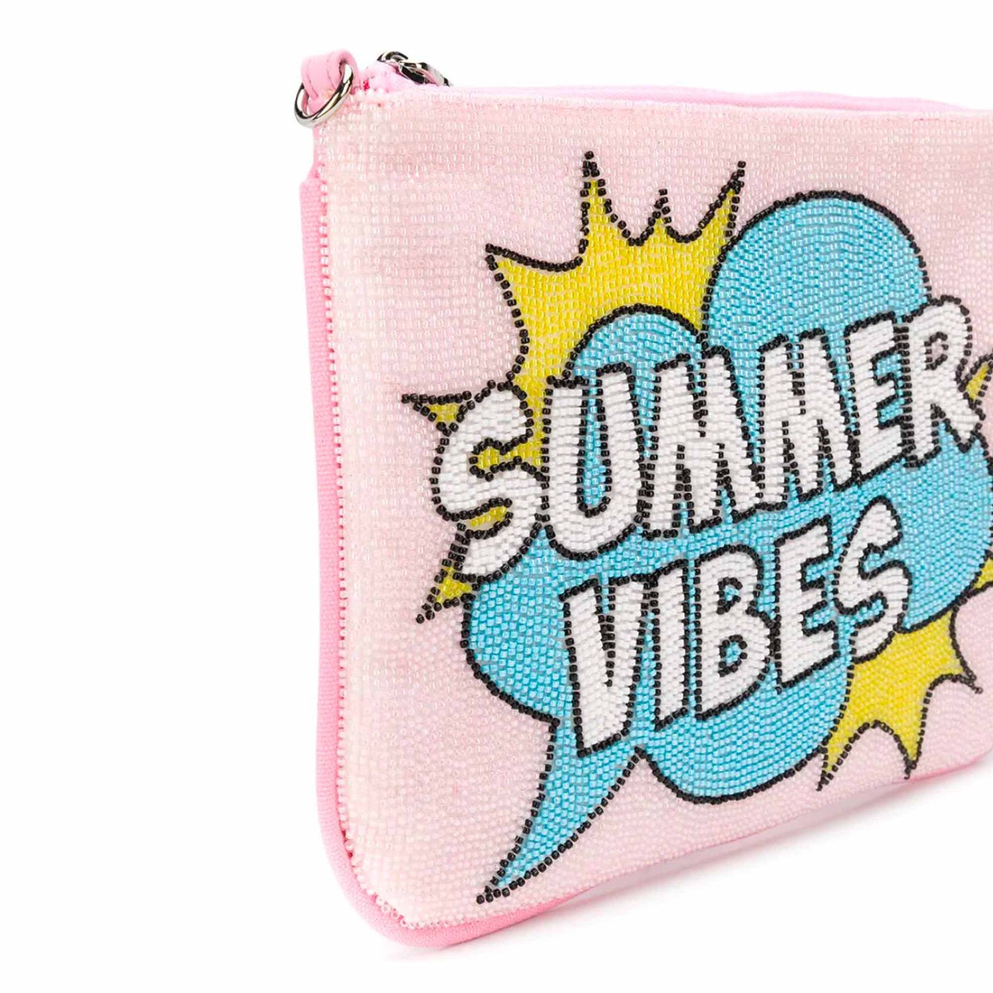 Parisienne pink beaded pouch bag - MC2 Saint Barth