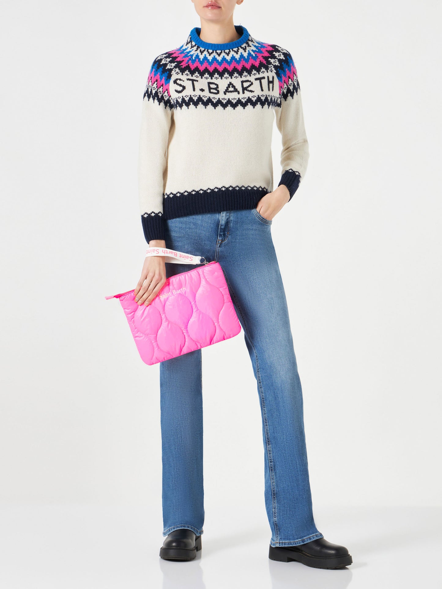 Puffer-Pochette mit Bandana-Print