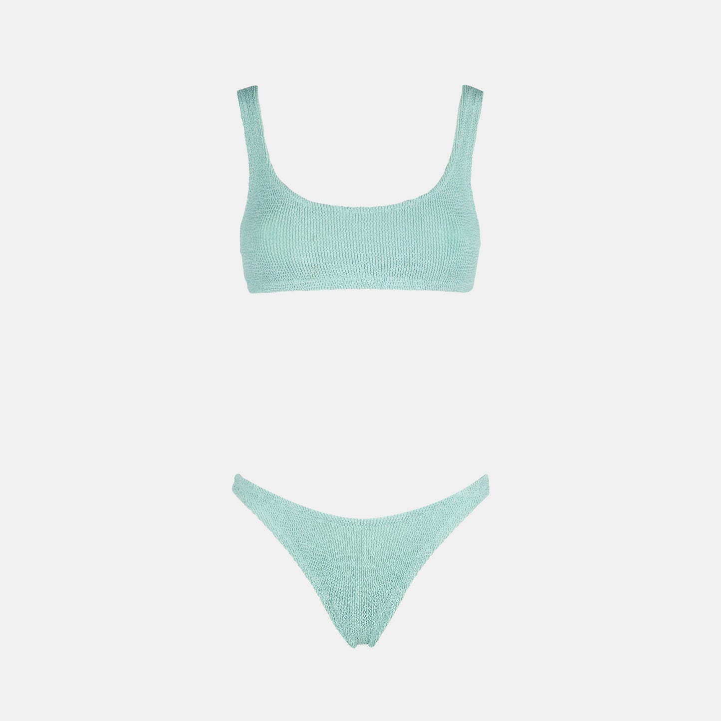 Salbeifarbener Bralette-Bikini für Damen in Crinkle-Optik