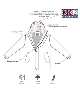 Boy hooded red parka jacket Voyager Jr - MC2 Saint Barth