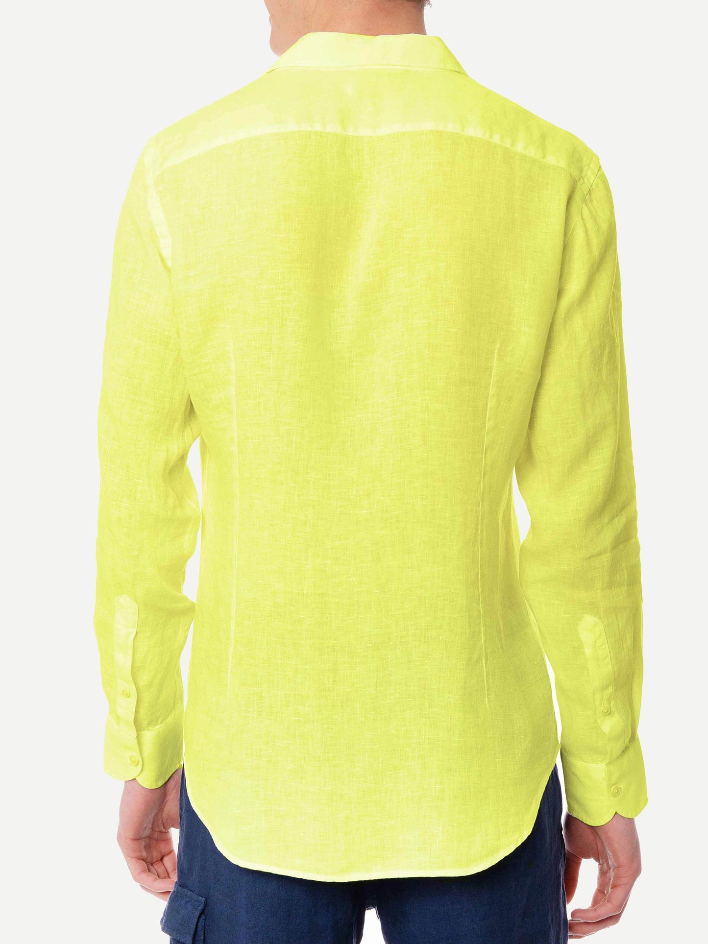 Man yellow linen Pamplona shirt - MC2 Saint Barth