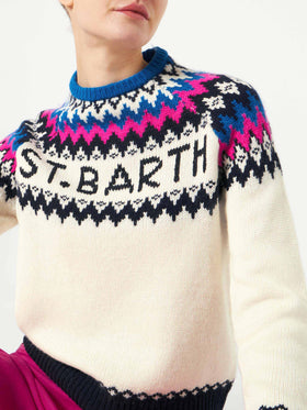 Woman crewneck nordic jacquard sweater - MC2 Saint Barth