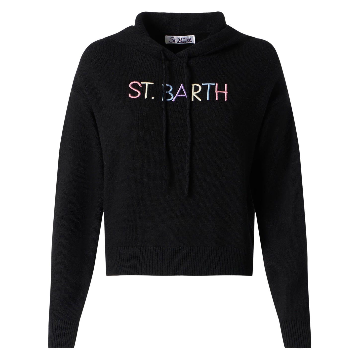 Cropped knit hoodie with St. Barth embroidery - MC2 Saint Barth