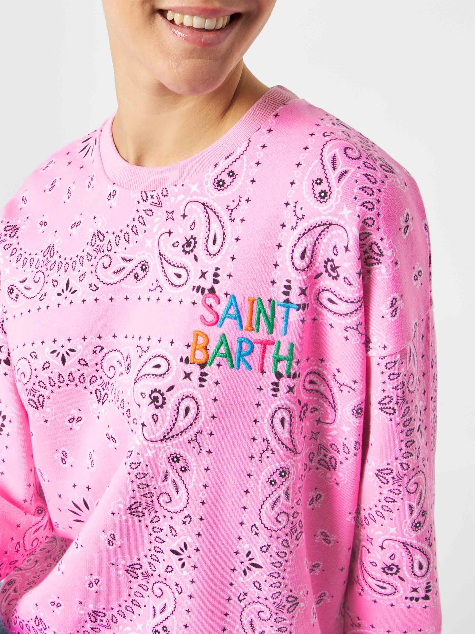 Woman sweatshirt Stardust with bandanna print - MC2 Saint Barth