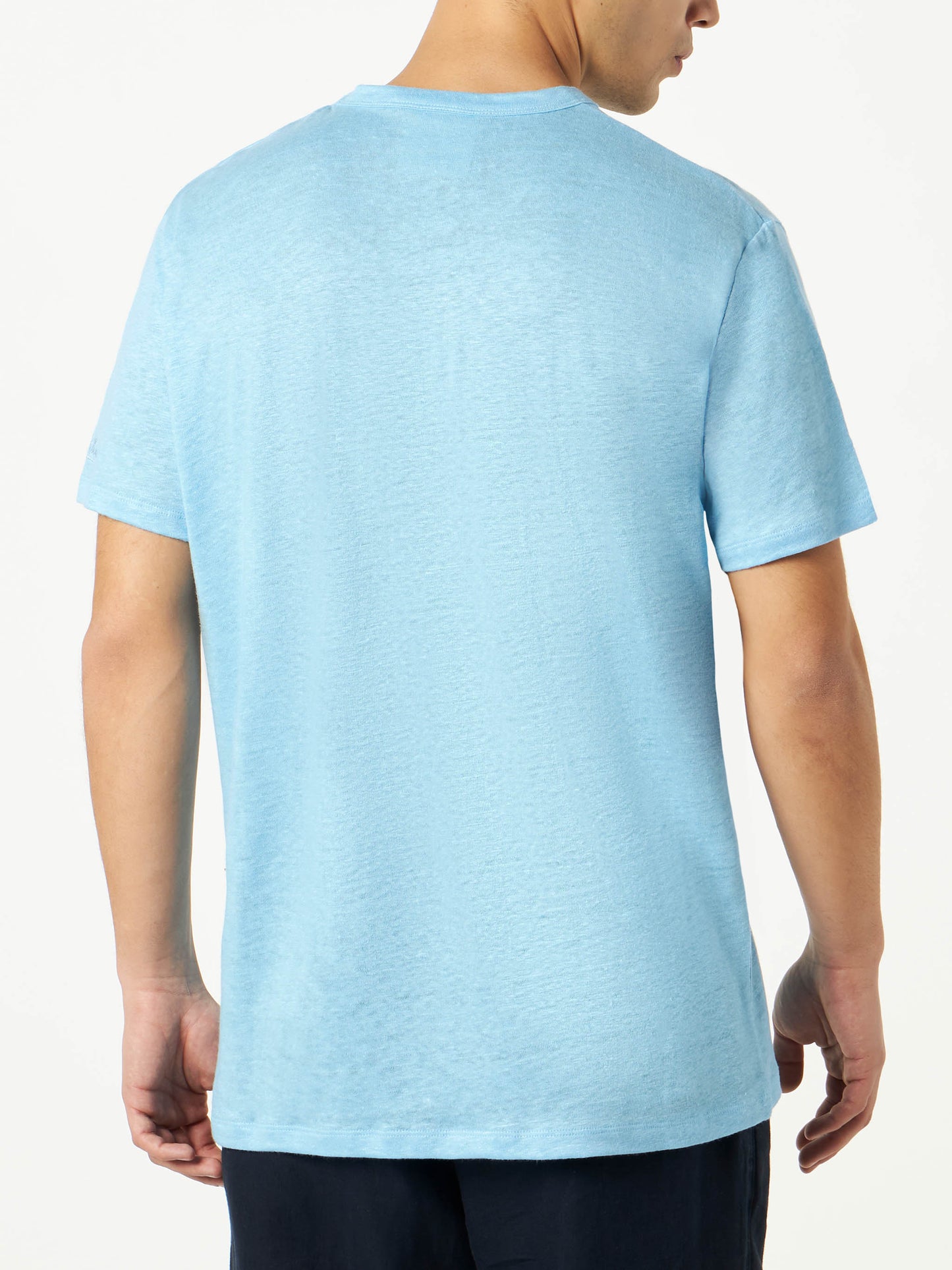 Man light blue linen jersey t-shirt - MC2 Saint Barth