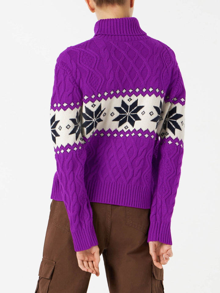 Woman half-turtleneck sweater with Saint Barth lettering - MC2 Saint Barth