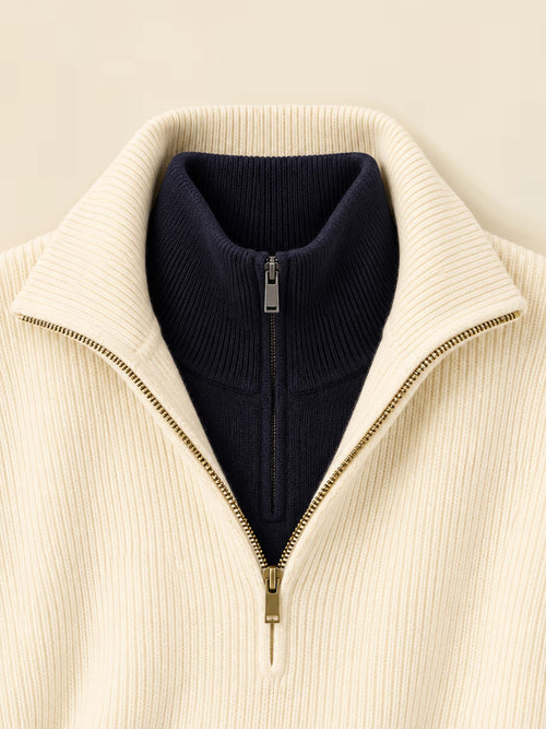 Women's Solid Color Half Zip Knits