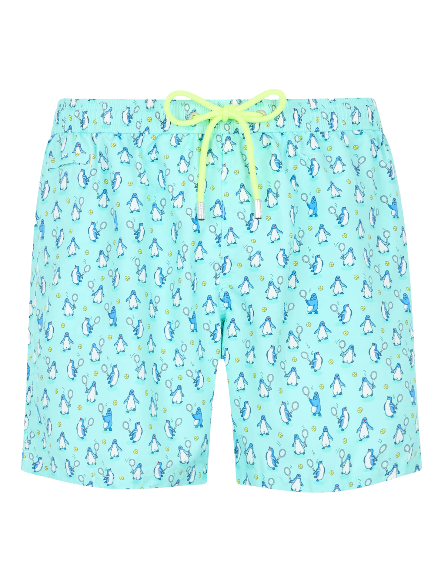 Man lightweight fabric swim-shorts Lighting Micro Fantasy with penguins print