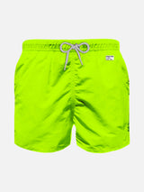 Boy fluo yellow lightweight fabric swim shorts  | PANTONE® SPECIAL EDITION