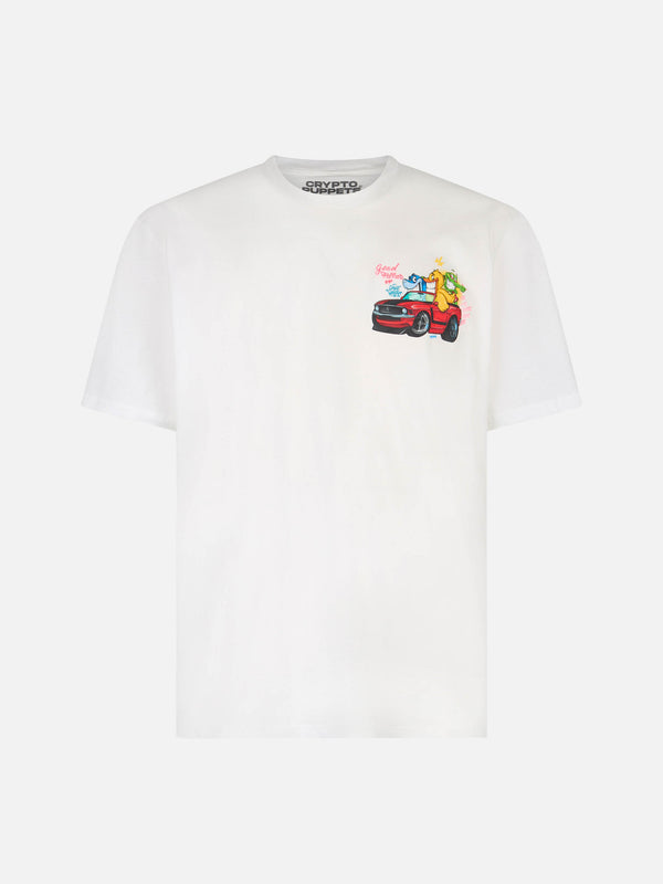 Boy cotton t-shirt with cryptopuppets crew print | CRYPTOPUPPETS SPECIAL EDITION