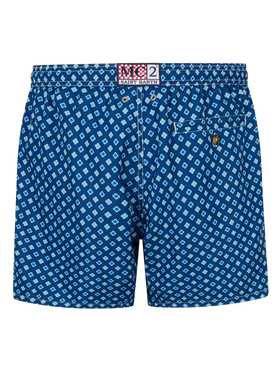Man lightweight fabric swim-shorts Lighting Micro Fantasy with tie print