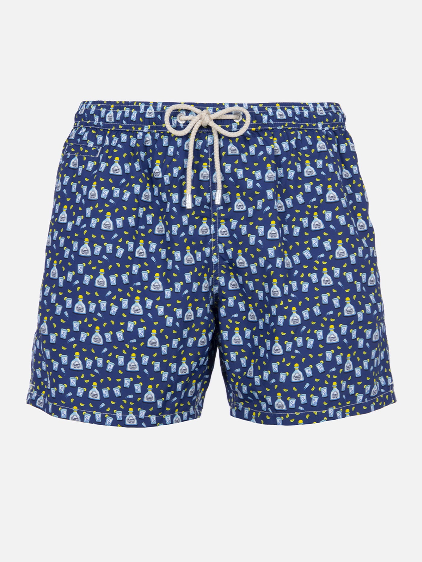 Man lightweight fabric swim-shorts Lighting Micro Fantasy with Tequila print