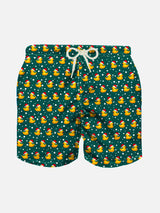 Badeshorts für Jungen aus leichtem Stoff mit weihnachtlichem Enten-Print