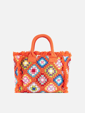 Colette Häkeltasche mit orangefarbenem Fliesenmuster