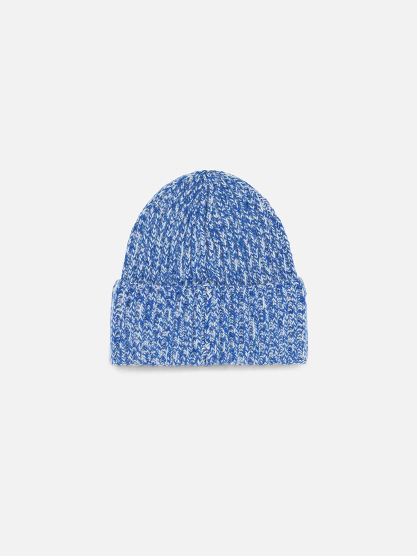 Kid white and bluette mouliné beanie with Saint Barth embroidery
