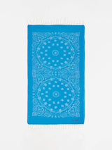 Fouta in morbido jacquard bluette con stampa bandana