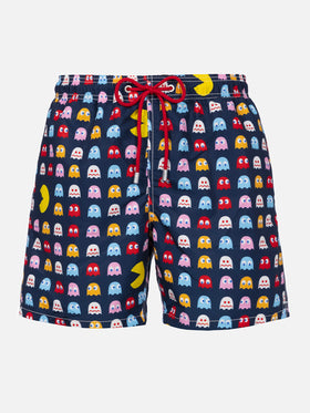 Man mid-length Gustavia swim-shorts with Pac-Man print | PAC MAN SPECIAL EDITION