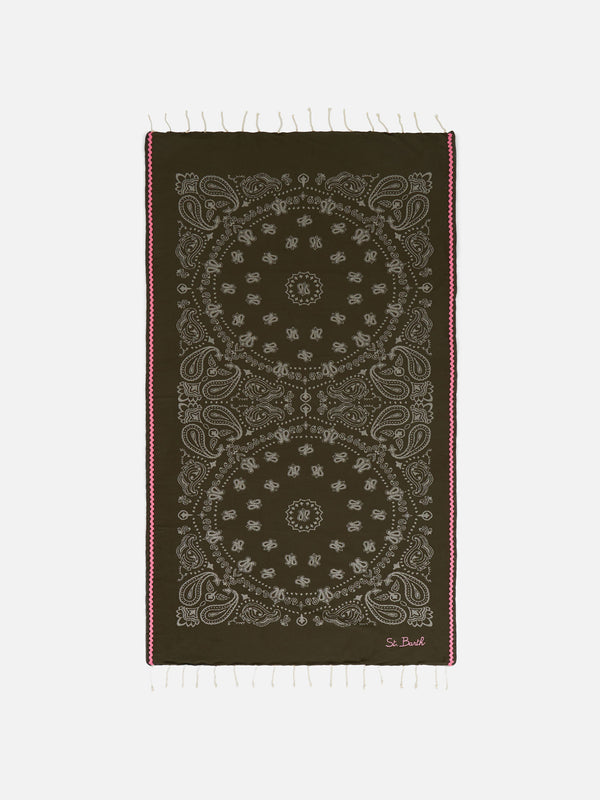 Fouta in morbido jacquard con bordo a onde