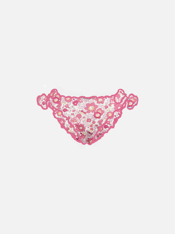 Slip da bagno da bambina con volant Melly con stampa Betsy | REALIZZATO CON TESSUTO LIBERTY