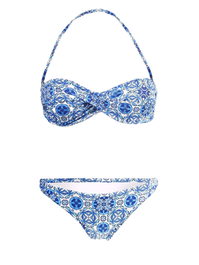 Bikini a fascia stampa optical