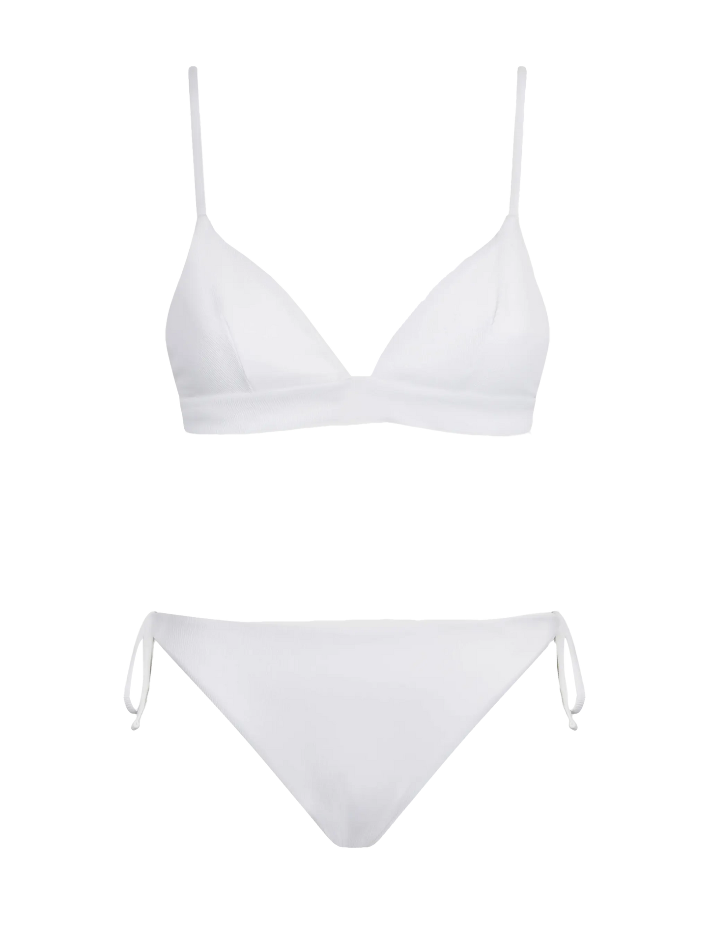 White ribbed triangle bikini