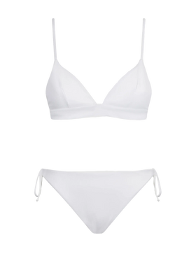 White ribbed triangle bikini