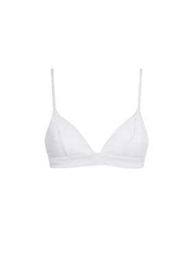 Weißes, geripptes Triangel-Top