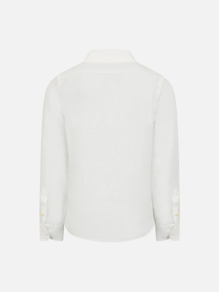 Camicia Agnes in lino bianco da bambino