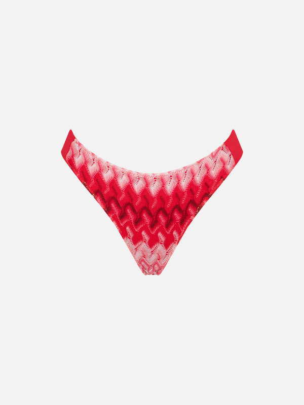 Red knitted chevron briefs