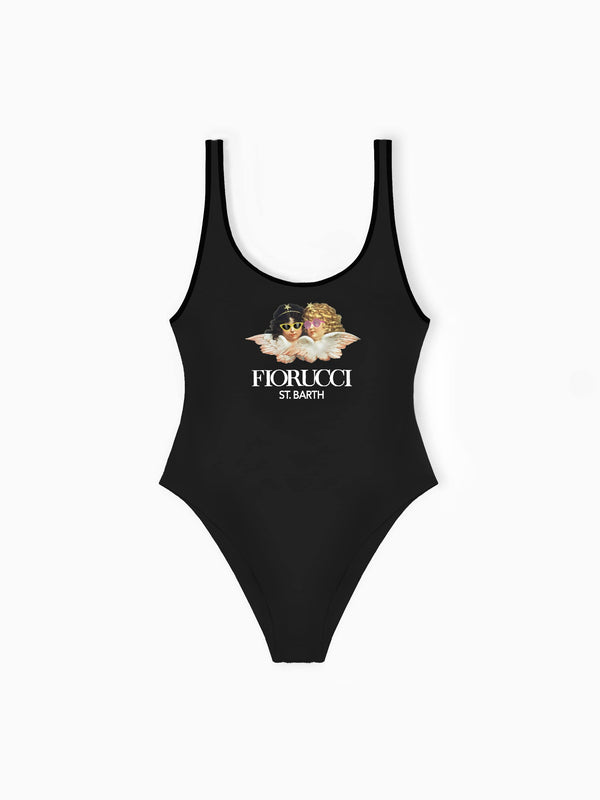 Woman scoopback print one-piece swimsuit Althea | FIORUCCI SPECIAL EDITION