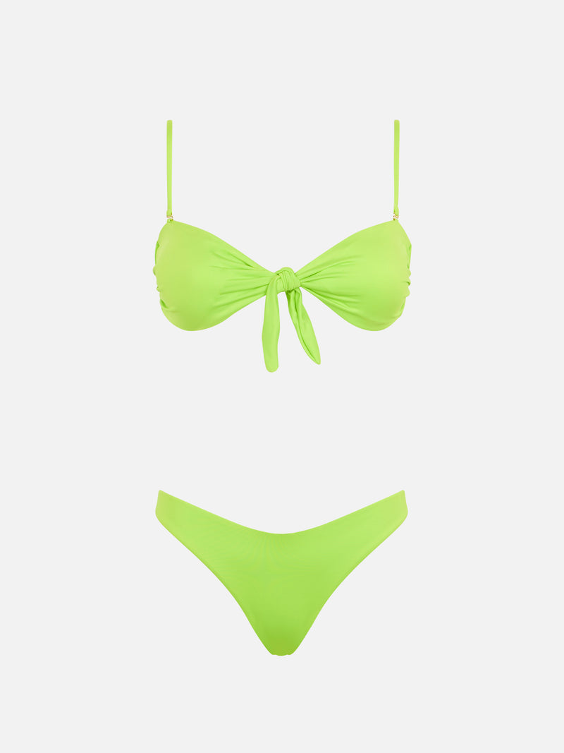 Bikini a fascia verde acido